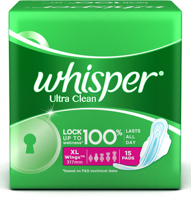 Whisper Ultra Clean XL Plus Wings Sanitary Pad(Pack of 15)
