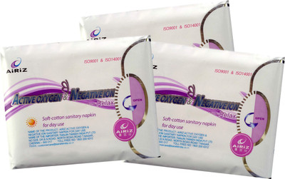AIRIZ Active Oxygen & Negative Ion Sanitary Pad(Pack of 3)