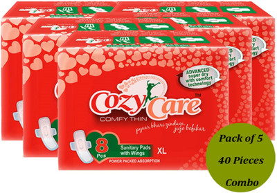 

Cozy Care Comfy Thin Advanced Super Dry Technology Pack Of 5 Sanitary Pad(Pack of 5)