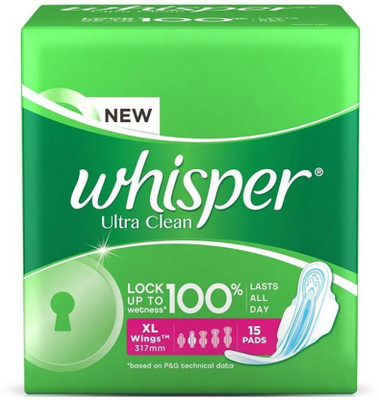 

Whisper Ultra Clean XL Sanitary Pad(Pack of 15)