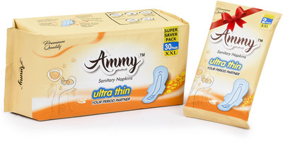 

Ammy Ultra Thin XXL set of 30 + 2 Sanitary Pads Sanitary Pad(Pack of 32)