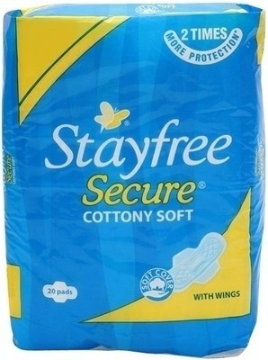 STAYFREE Secure Cottony Soft Regular Wings Sanitary Pad(Pack of 20) STAYFREE Secure Cottony Soft Regular Wings Sanitary Pad(Pack of 20)