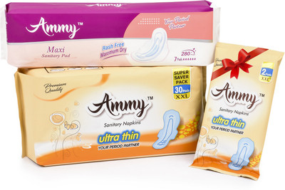 

Ammy Set Of 2 packs will get 2 Ultra Thin XXl Sanitary Pads Sanitary Pad(Pack of 3)