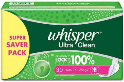 Whisper Ultra Clean Wings Sanitary Pad(Pack of 30)