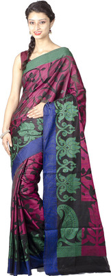 

Chandrakala Printed Banarasi Art Silk Saree(Black)
