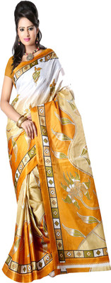 

Sanju Sarees Printed Fashion Art Silk Saree(Yellow)