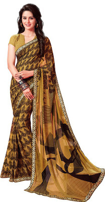 

PSHOPEE Floral Print Fashion Chiffon Saree(Brown)