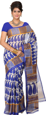 

Right Shape Printed Bollywood Polycotton Saree(Blue)