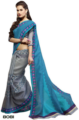 

Shoppie Zone Printed Daily Wear Silk Saree(Blue)
