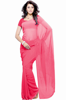 

Khushali Self Design Fashion Georgette Saree(Pink)