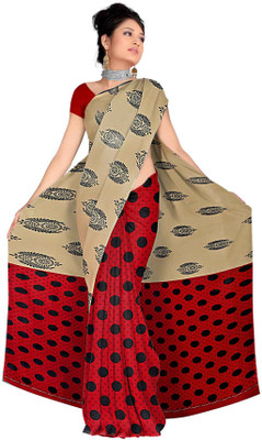 

Khushali Self Design, Printed Fashion Georgette Saree(Beige, Red, Black), Beige;black;red
