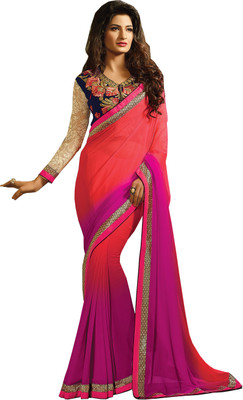 

Parisha Solid Fashion Georgette Saree(Red)