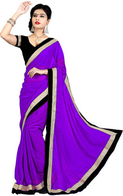 

Indian Wear Online Solid Fashion Chiffon Saree(Purple)