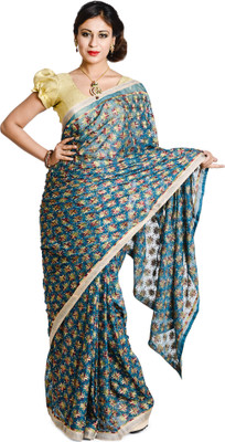

Ethnic Bliss Lifestyles Self Design Phulkari Chiffon Saree(Multicolor), Multi