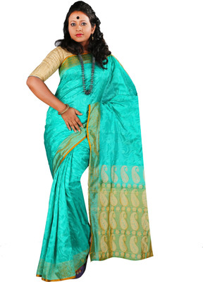 

Anushree Saree Printed Fashion Chanderi Saree(Multicolor), Green
