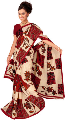

Khushali Printed Fashion Polyester, Jacquard Saree(Multicolor), Light cream;multi;red