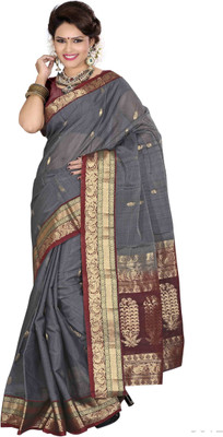 

Indianhandloom Woven Coimbatore Silk Cotton Blend Saree(Grey)