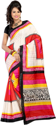 

Softdeal Printed Bhagalpuri Printed Silk Saree(Red, Pink), Pink;red