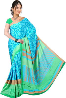 

Khushali Self Design, Printed Fashion Chiffon Saree(Light Blue, Light Green)