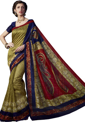 

Sunaina Printed Fashion Cotton Linen Blend Saree(Multicolor)
