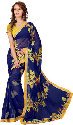 

Jiya Self Design, Printed Fashion Chiffon Saree(Blue, Yellow, Multicolor), Blue;multicolor;yellow