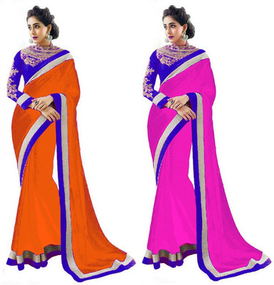 

Stylezone Self Design Fashion Chiffon Saree(Pack of 2, Multicolor)