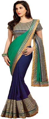 

Zeel Fashion Embroidered Fashion Georgette Saree(Multicolor), Blue and green