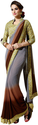 

Shaily Printed Fashion Georgette Saree(Grey)