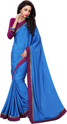 

Khushali Self Design, Printed Fashion Crepe Saree(Blue)