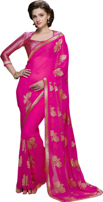 

Brijraj Embellished Fashion Chiffon Saree(Pink)