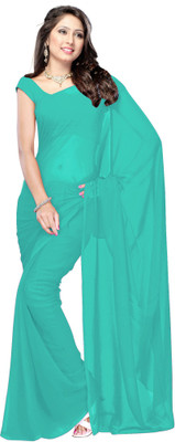 

Manthan Solid Daily Wear Georgette Saree(Green), Sea green