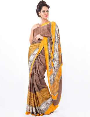 

Cenizas Printed Fashion Crepe Saree(Yellow)