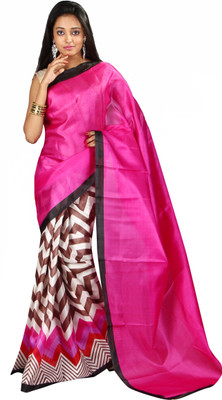 

Anushree Saree Printed Fashion Silk Saree(Multicolor), Pink