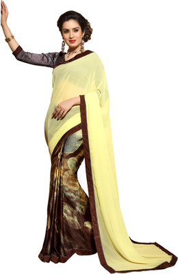 

Jiya Self Design, Printed Fashion Satin, Chiffon, Georgette Saree(Yellow, Multicolor), Multicolor;yellow