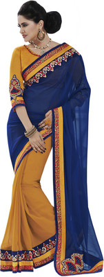 

Desi Butik Self Design Fashion Georgette Saree(Purple)