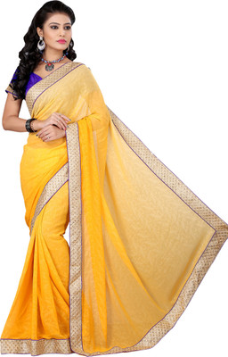 

Jiya Self Design Fashion Georgette Saree(Yellow)