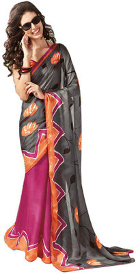 

Indian Wear Online Printed Fashion Pure Chiffon Saree(Yellow)