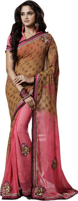 

Khoobee Self Design Fashion Chiffon Saree(Multicolor)