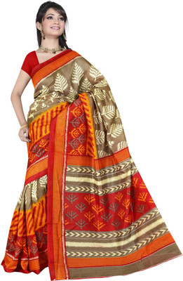 

Lovelylook Printed Daily Wear Art Silk Saree(Beige, Red)
