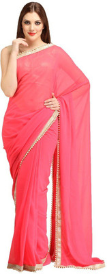 

Lime Embellished Fashion Georgette Saree(Red), Red1