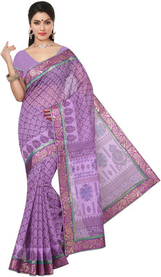

Ishin Printed Fashion Cotton Saree(Purple)