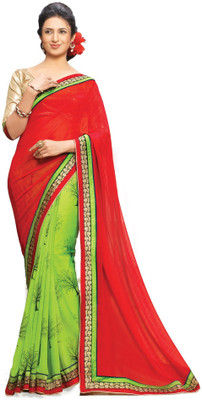 

Ridham Sarees Printed Bollywood Handloom Georgette Saree(Multicolor)