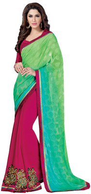 

Desi Look Embroidered Bollywood Georgette Saree(Green)