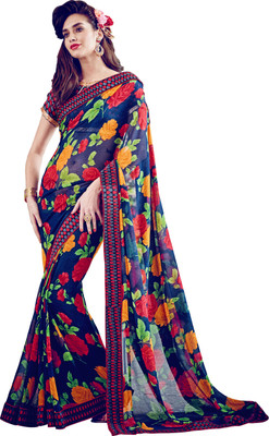 

Khushali Self Design, Printed Fashion Georgette Saree(Blue, Multicolor)