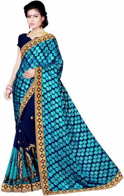 

Aarti Apparels Embroidered Bollywood Chiffon Saree(Blue, Dark Blue)