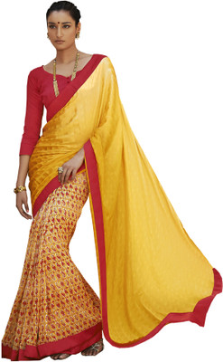 

Khushali Self Design, Printed Fashion Georgette, Crepe Saree(Yellow, Red, Multicolor), Multicolor;red;yellow