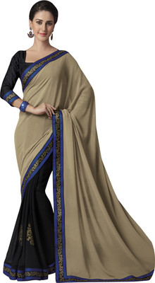 

Vishal Self Design Bollywood Georgette Saree(Black, Blue)