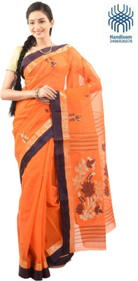 

Tantuja Self Design Tangail Handloom Cotton Saree(Orange)
