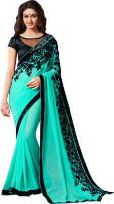 

Lovelylook Embroidered Fashion Georgette Saree(Green), See green