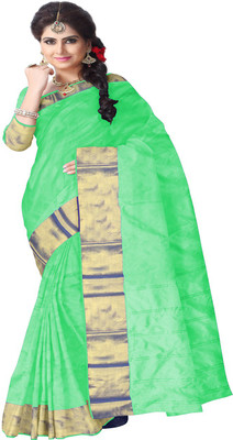 

Javuli Woven Arani Pattu Handloom Silk Cotton Blend Saree(Light Green)